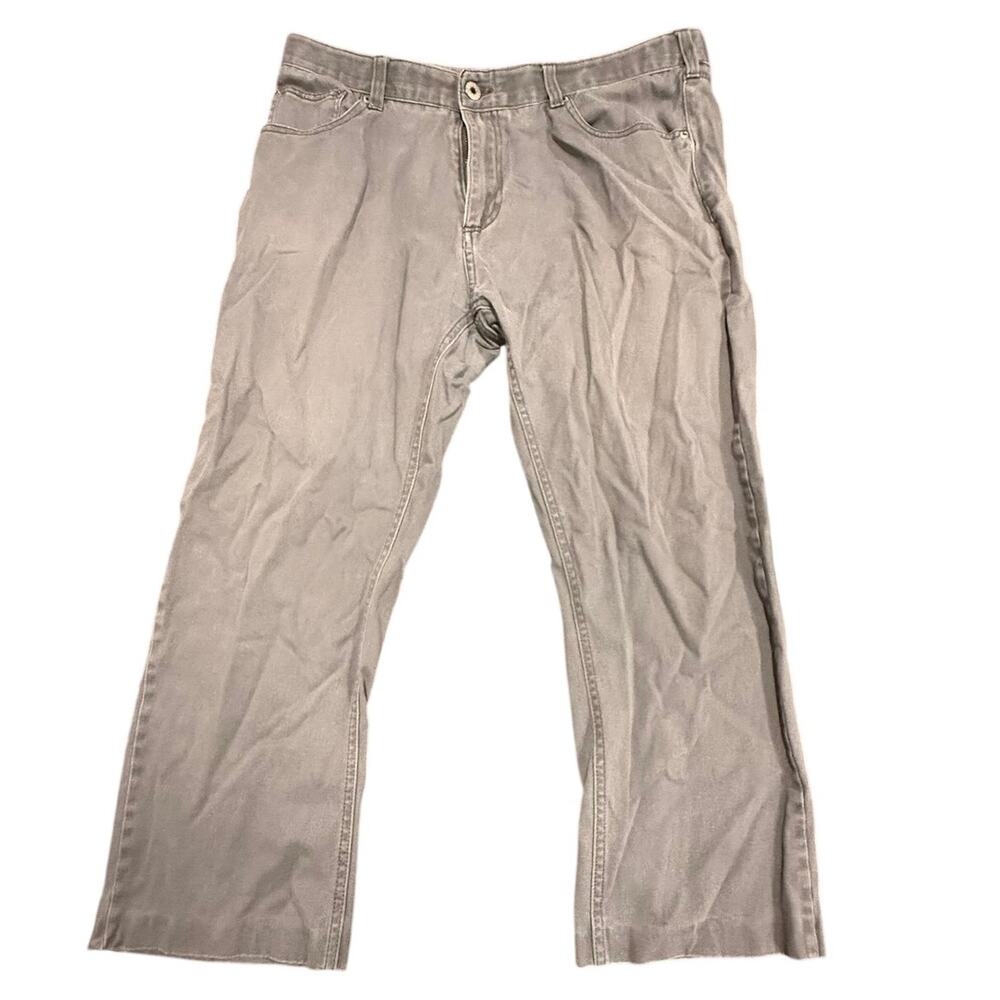 Iron Co. Men's Gray Stretch Canvas Straight Leg Casual Pants Size 36x30